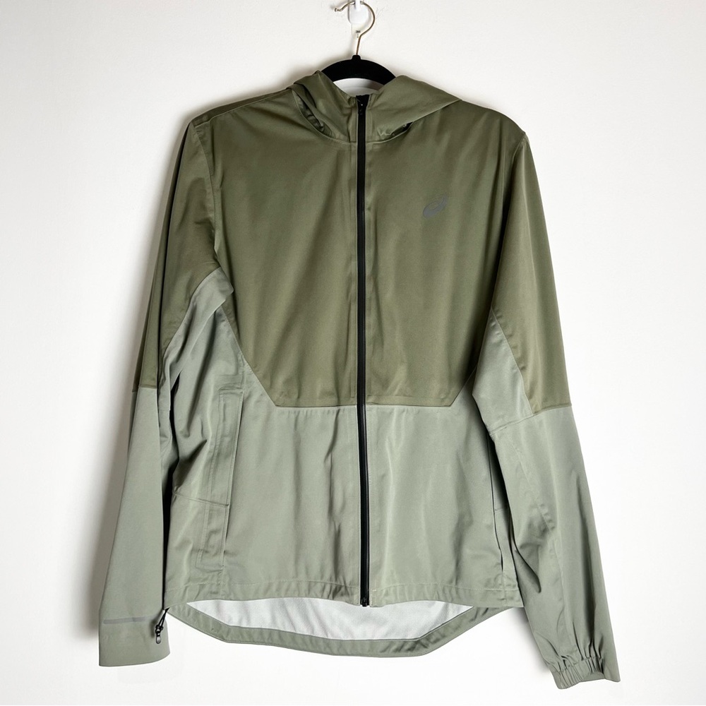 Asics Winter Accelerate Waterproof Windproof Jacket Men's M Running Sport Green